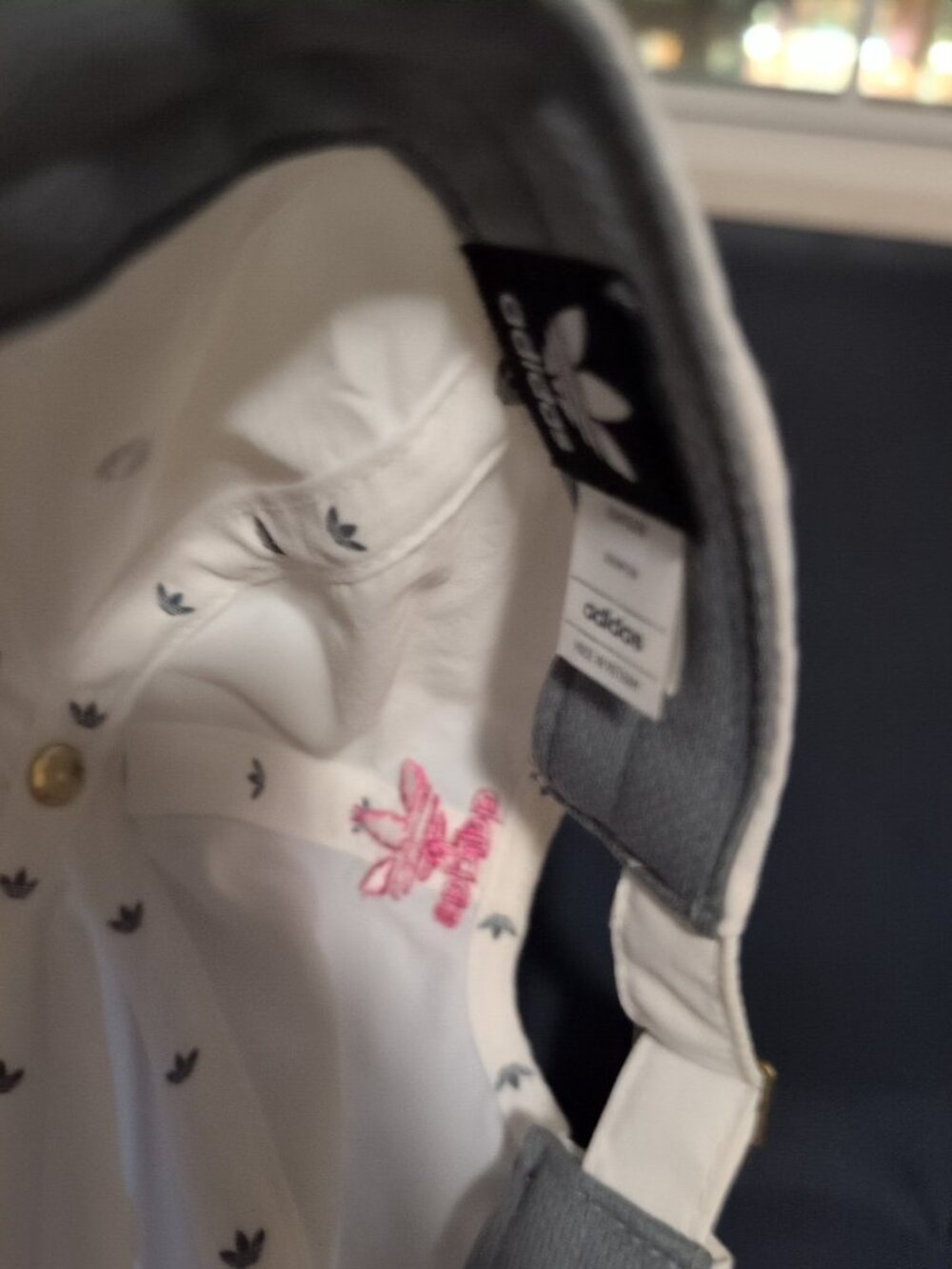 adidas Originals Hat Trefoil Womens Adjustable White Pink Embroidered Logo - Picture 7 of 7